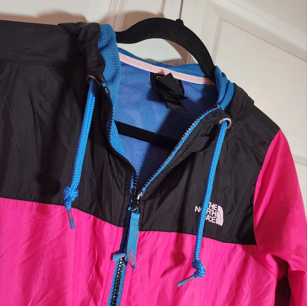 The North Face Women's Bluewind Pink Black Zip Up Lightweight Jacket M - Picture 2 of 5